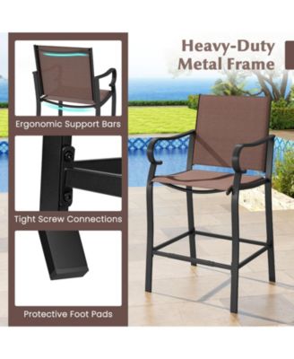 Breathable Mesh Fabric Counter Height Bar Stools Set of 2