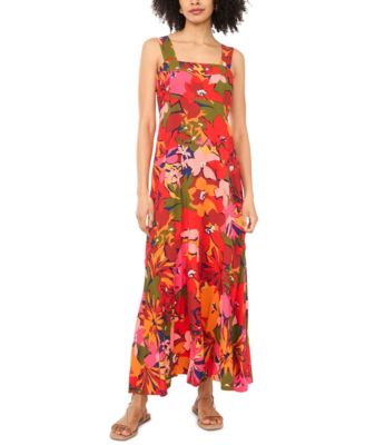 Women's Thick Strap Printed Maxi Dress