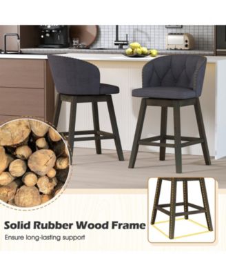 Counter Height Fabric Upholstered Bar Stools Set of 2