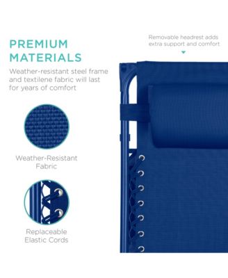 Folding Zero Gravity Recliner Patio Lounge Chair w/ Canopy Shade, Headrest, Tray