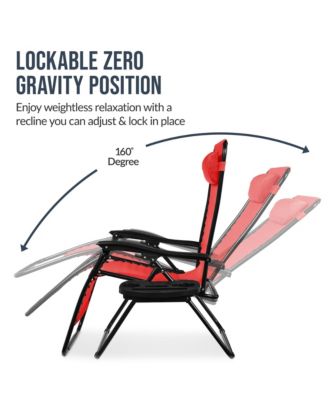 Set of 2 Extra Wide Zero Gravity Lounge Chair Recliners w/ Cup Holder