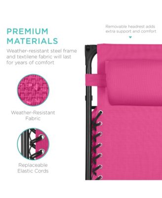 Folding Zero Gravity Recliner Patio Lounge Chair w/ Canopy Shade, Headrest, Tray