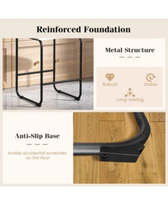 26 Inch Counter Height Bar Stools Set of 2 with Metal Frame and Footrest