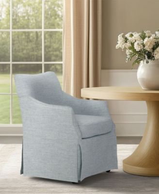 London 25" Upholstered Skirted Dining Arm Chair