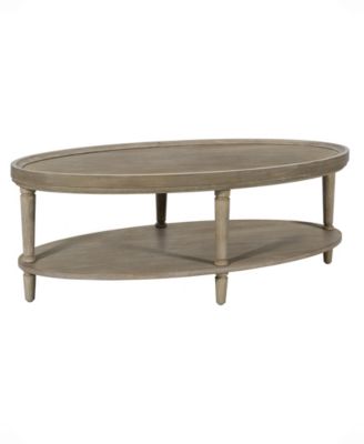Ayanna 48" Wood Oval Coffee Table with Shelf