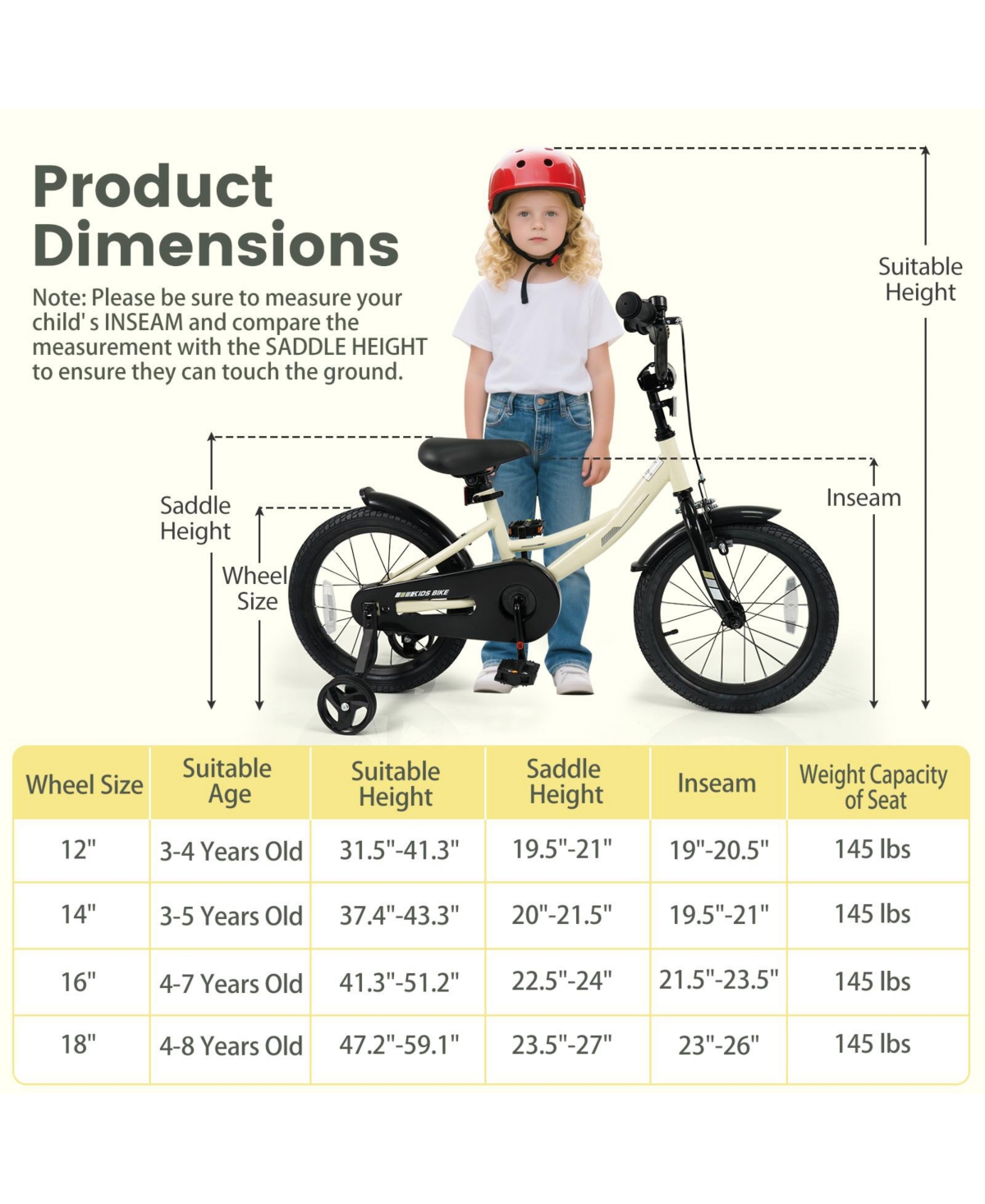 Slickblue Kids Bicycle Sport Style with Detachable Training Wheels Bike
