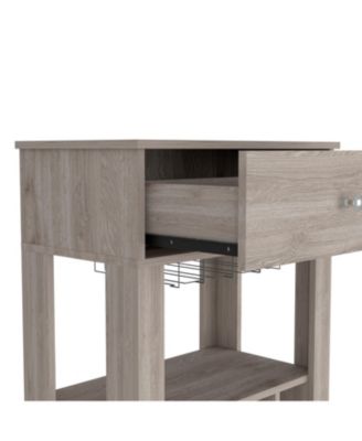 Bar Cart with 12 Wine Cubbies, Glassware Storage and 2.2  Casters