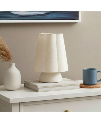 Ceramic Small LED Desk Lamp with Fabric Shade
