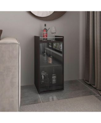 Compact Minibar Cabinet with 2 Doors and Open Shelf