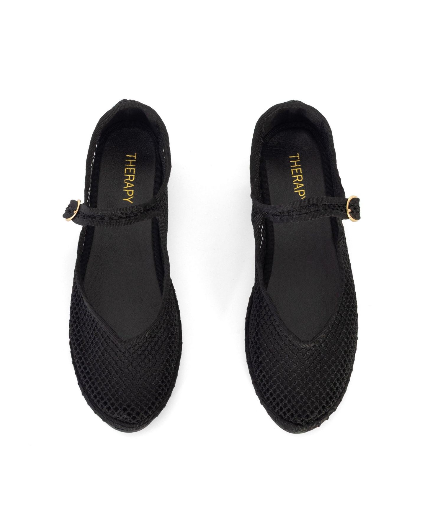 Женские балетки Therapy Australia Alicante Round Toe Mary jane ballet flats, цвет: Чёрный сетчатый — фото 5