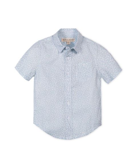 Рубашка Hope & Henry Linen Short Sleeve Shirt для мальчиков, цвет: Синий