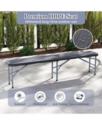 6 Feet Folding HDPE Bench with 1320 LBS Capacity and Handle Lock