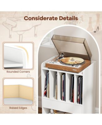 Record Player Stand Turntable Stand with Drawer and Record Holder