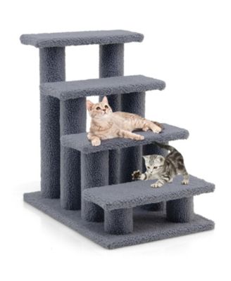 Cat Tree 4-Step Pet Stairs with Scratching Post