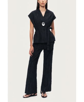 Women's Textured Belted Vest