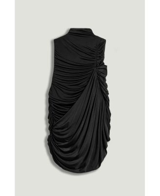 Women's Asymmetric Draped Blouse
