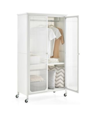 Closet with Dual Hanging Sections and Doors