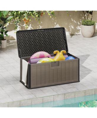  Waterproof HDPE Deck Box with Lockable Lid and Gas Strut