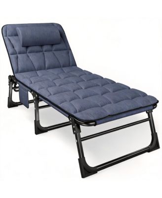 Folding Camping Bed Reclining Lounger With Mattress Pillow Camping Outdoor Recreation Gear
