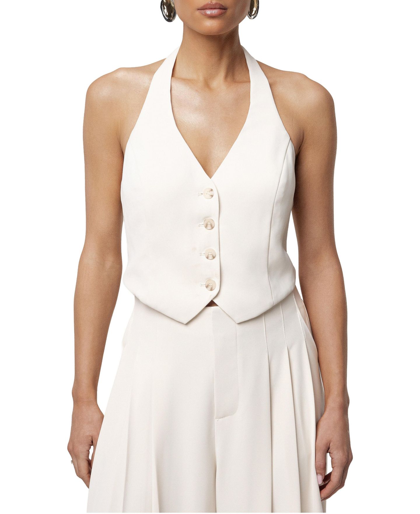Женский жилет JLUXLABEL Signature Elegance, цвет: Слоновая кость — фото 1