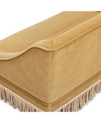 Performance Velvet Princess Pet Bed Sofa with Fringe Skirt by Duchess,Gold Yellow
