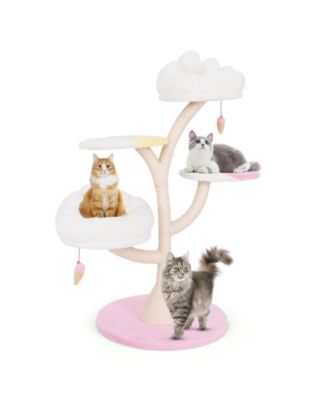 Cat Tree Multi-Layer Tower with 2 Perches Plush Fabric