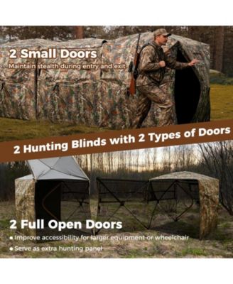 2-6 Person Side-by-Side Hunting Blinds Double One-way See-through Ground Blinds