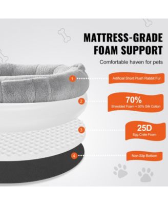 Human Dog Bed 67.7x35x9.8 in Oval Faux Rabbit Fur Cover