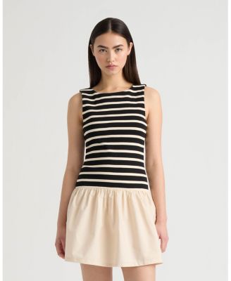 NVLT Women's Twofer Dress with Ruffled Poplin Skirt