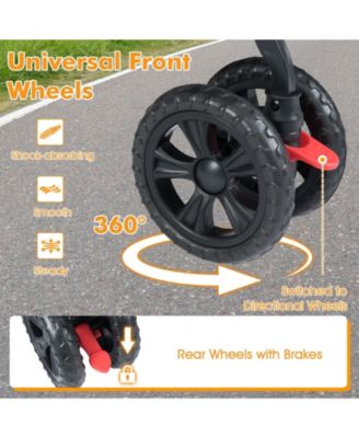 Foldable Double Pet Stroller with Sunshade and Basket