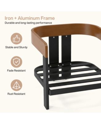 Patio Chair with Cushions, Outdoor Sofa with Metal Frame & Thick Seat Cushion, Modern Lounge Chair for Patio, Porch, Poolside