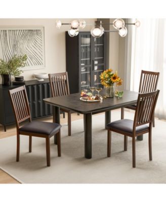 Upholstered Modern Dining Chair Set of 2 with Slanted High Backrest