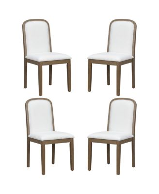 Vintage Espresso Upholstered Dining Chair Set - 4 Chairs