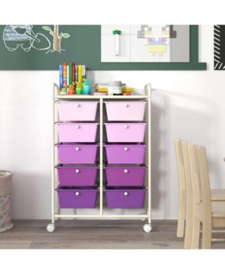 10-Drawer Rolling Storage Cart