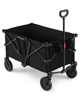 38 Inch 400 LBS Heavy-Duty Collapsible Wagon Cart with Adjustable Handle for Camping Garden