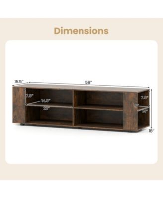 8-Shelf Open Entertainment Center for TVs up to 65 inch