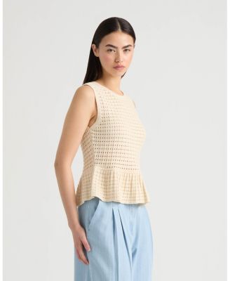 NVLT Women's Sleeveless Peplum Sweater