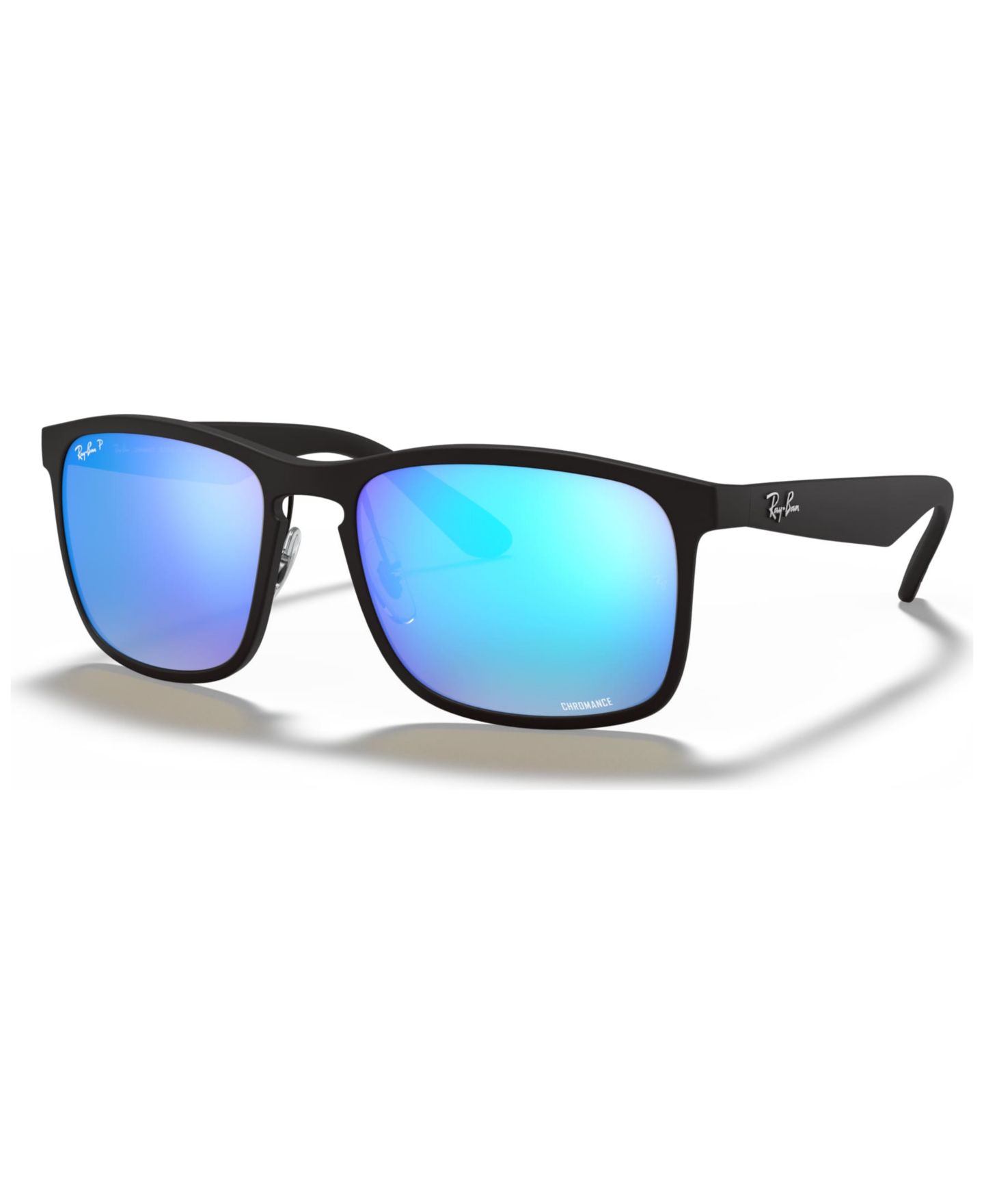 Женские солнцезащитные очки Ray-Ban Polarized Sunglasses, RB4264 Chromance, цвет: Чёрный матовый / Синий — фото 1