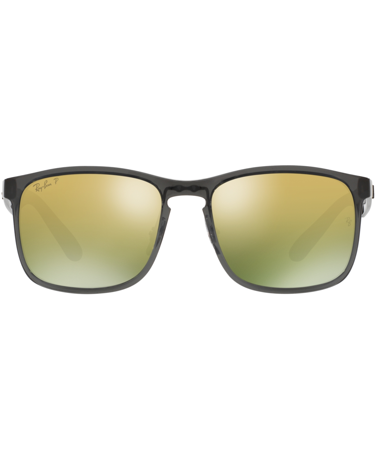 Shop Ray Ban Polarized Sunglasses, Rb4264 Chromance In Grey Shiny,green Mirror Polar