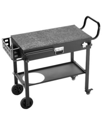 Foldable Outdoor Grill Cart 31x17 Inch Magnetic Tool Rack