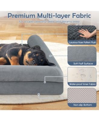 Orthopedic Dog Bed L 44.5x35 in Foam Sofa Removable Cover