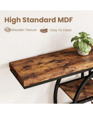 55" Entryway Table, 5-Tier Console Tables for Entryway, Industrial Narrow Sofa Tables with Storage for Living Room, Long Entry Hallway Table