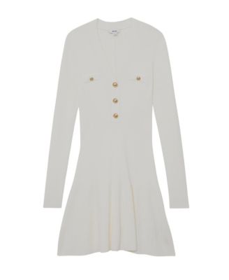 Women's Knitted Button-Detail Mini Dress