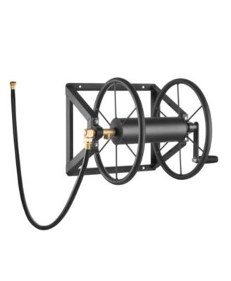 Wall Mounted Hose Reel Holds 200 ft 5/8 in Hose Steel Space Saving