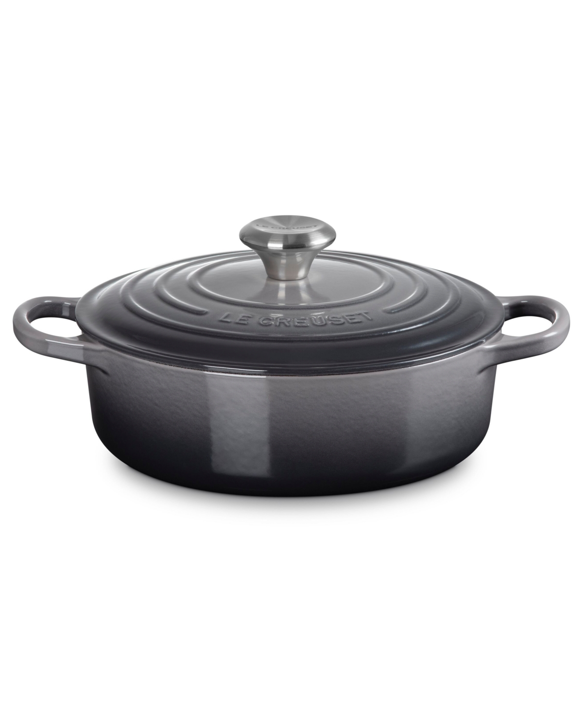 Le Creuset Enameled Cast Iron 3.5 Quart Signature Wide Round Oven In Gray