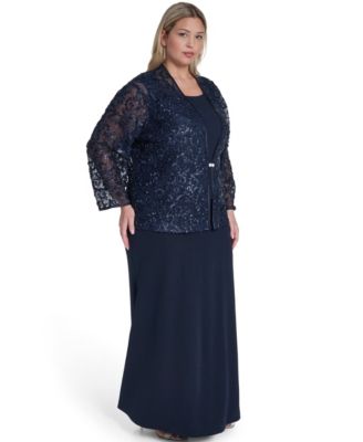 3/4 Sleeve Plus Size Formal & Black Tie Dresses | Macy's