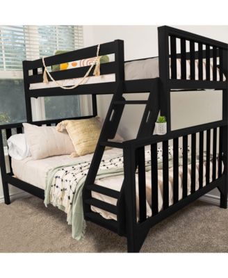 Max and Lily Bunk Bed Twin over Full Size, Solid Wood Scandinavian Style Bunk Beds for Kids
