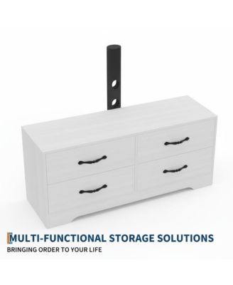 63" Modern TV Stand and Media Console for Up to 75" TVs - MDF with Adjustable Mount, 6 Drawers.