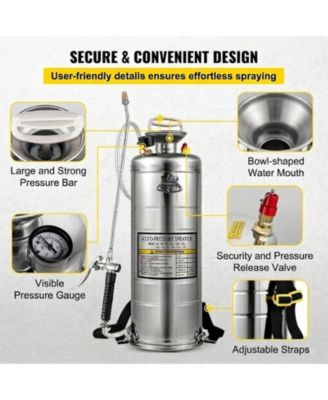 3.5Gal Stainless Steel Sprayer, 20" Wand, Adjustable Nozzle for Gardening