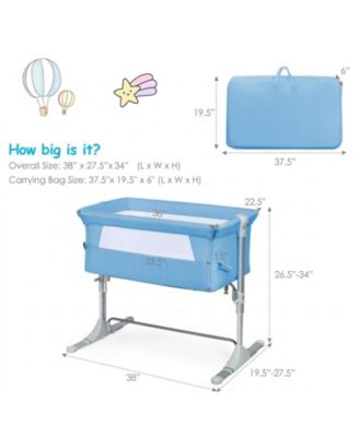 Portable Baby Bedside Bassinet Sleeper with 4 Adjustable Heights